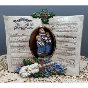 Vintage ‘87 GARRY SHARPE Silent Night Musical Figurine Christmas Music Box RARE